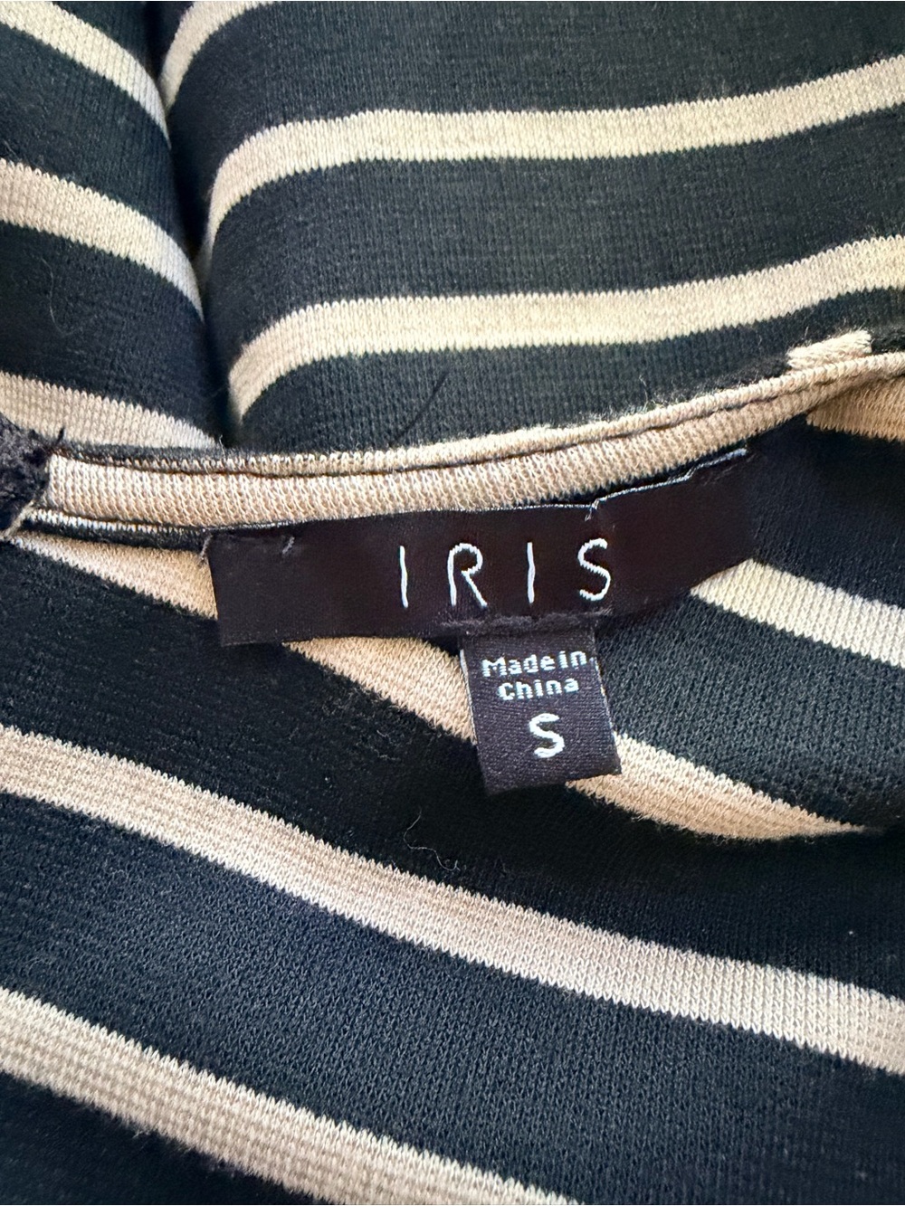 iris Black and beige Striped Midi Tank Dress - Picture 4 of 4